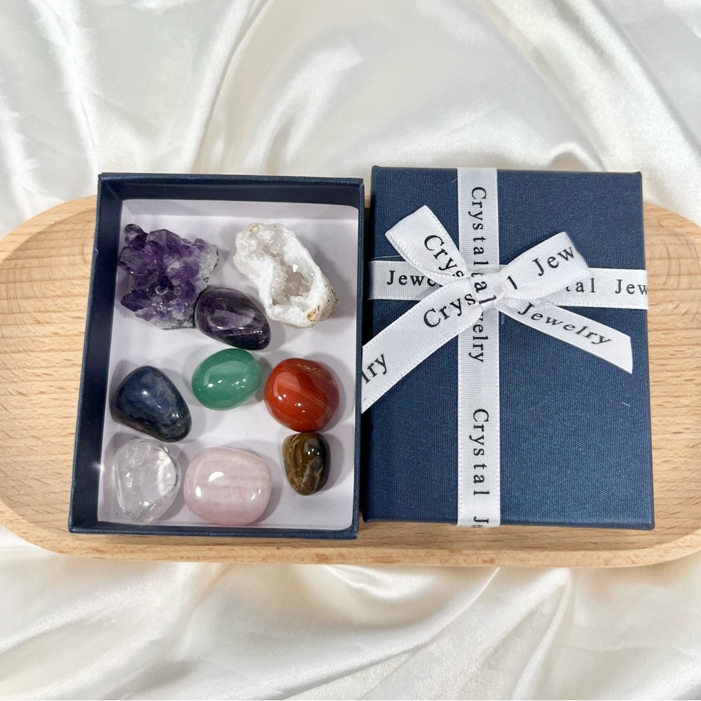 Amethyst Crystal Cave & More Gemstone Gift Box Set